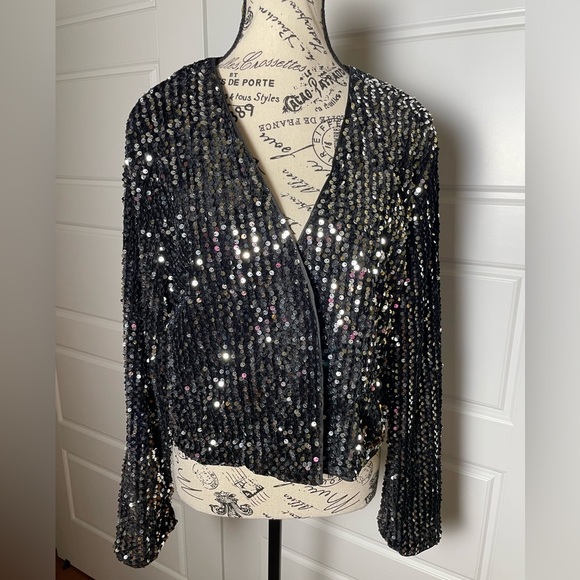 Southern Fried Chics sequin jacket bolero cardigan - Picture 1 of 7